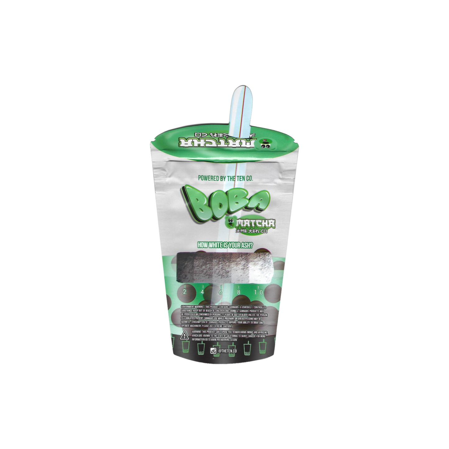 10x THE TEN Boba Matcha shaped Mylar Bag 3,5g - Leer