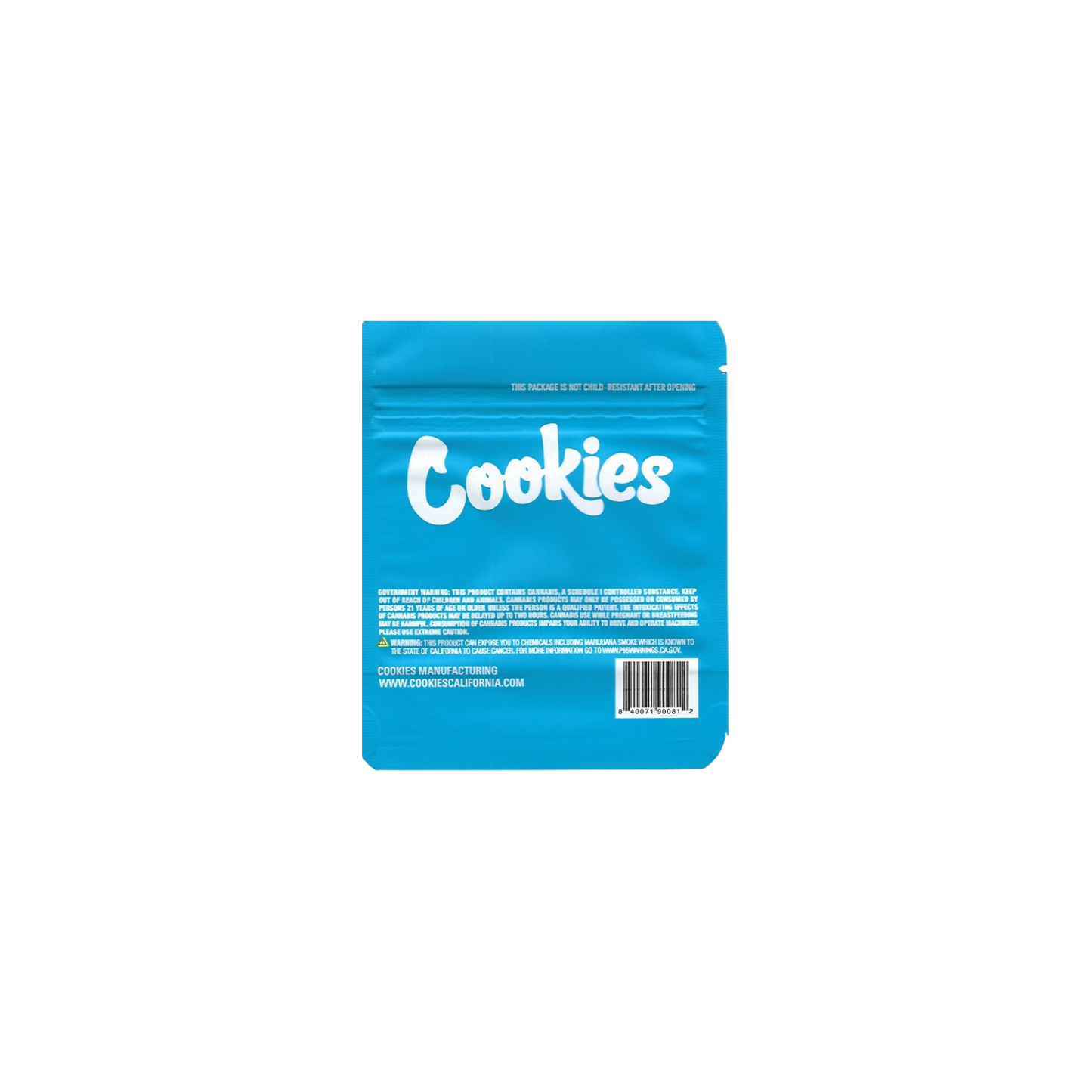 100x Cookies Original Mylar Bag 3,5g + Strainlabel - Leer